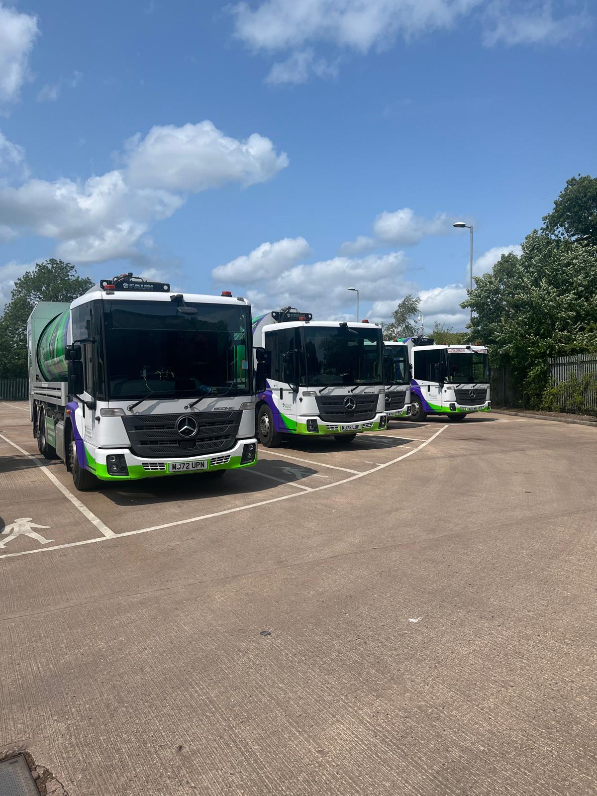 Fleet of vehicles in depot