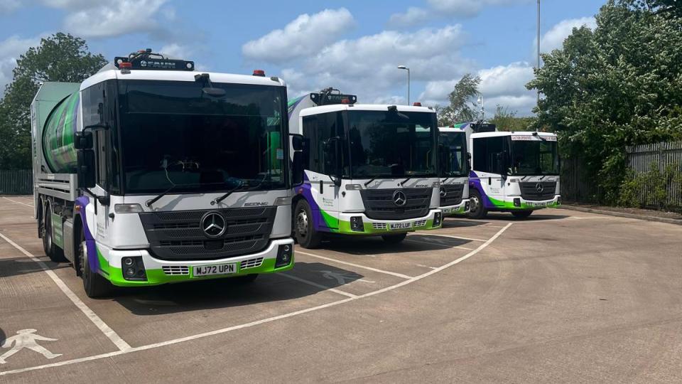 Fleet of vehicles in depot