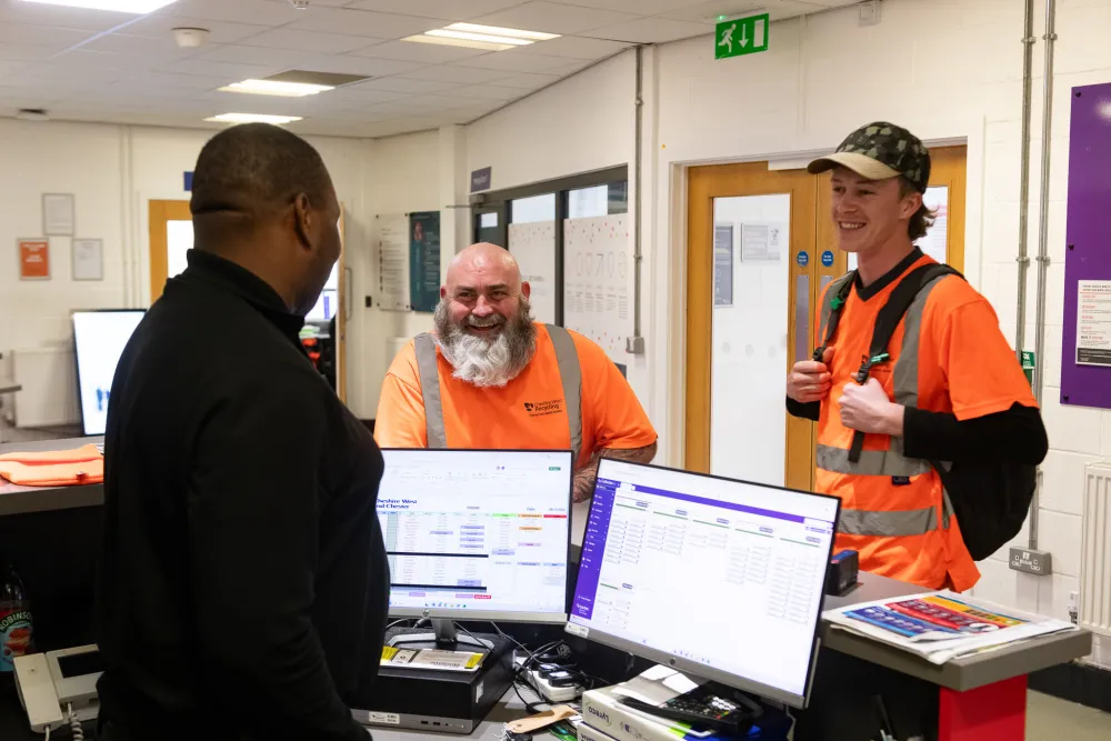 Crews at CWR check in with their supervisor